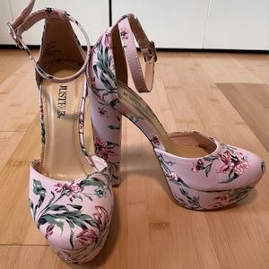 Blush Floral Platform Pump
